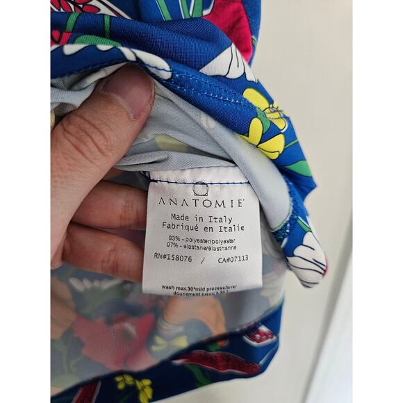 Anatomie Blue Quarter Zip Belle Vizcaya Floral Travel Top Size Medium - Picture 9 of 14